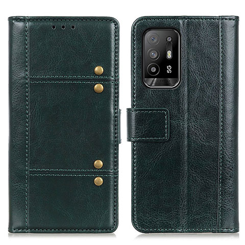 Funda de Cuero Cartera con Soporte Carcasa M06L para Oppo A94 5G Verde