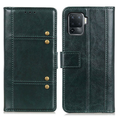 Funda de Cuero Cartera con Soporte Carcasa M06L para Oppo Reno5 F Verde