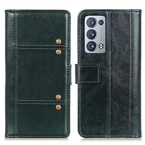 Funda de Cuero Cartera con Soporte Carcasa M06L para Oppo Reno6 Pro+ Plus 5G Verde