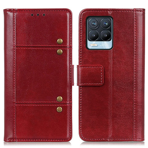 Funda de Cuero Cartera con Soporte Carcasa M06L para Realme 8 4G Rojo