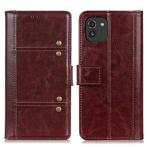 Funda de Cuero Cartera con Soporte Carcasa M06L para Samsung Galaxy A03 Marron