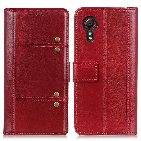 Funda de Cuero Cartera con Soporte Carcasa M06L para Samsung Galaxy XCover 5 SM-G525F Rojo