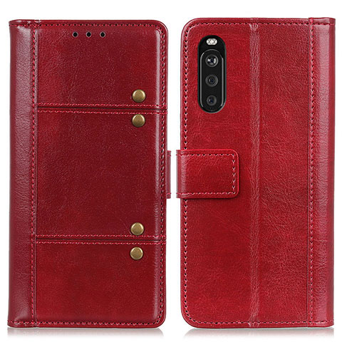 Funda de Cuero Cartera con Soporte Carcasa M06L para Sony Xperia 10 III Lite Rojo