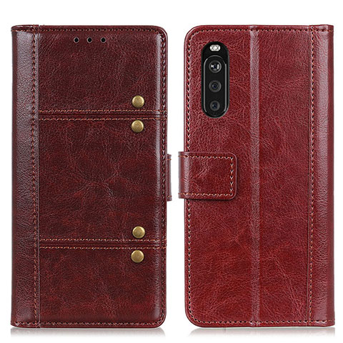 Funda de Cuero Cartera con Soporte Carcasa M06L para Sony Xperia 10 III SO-52B Marron