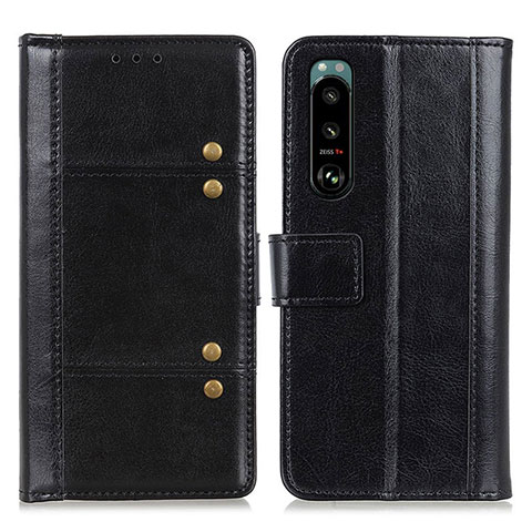 Funda de Cuero Cartera con Soporte Carcasa M06L para Sony Xperia 5 III SO-53B Negro