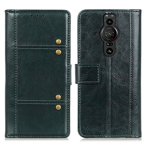 Funda de Cuero Cartera con Soporte Carcasa M06L para Sony Xperia PRO-I Verde