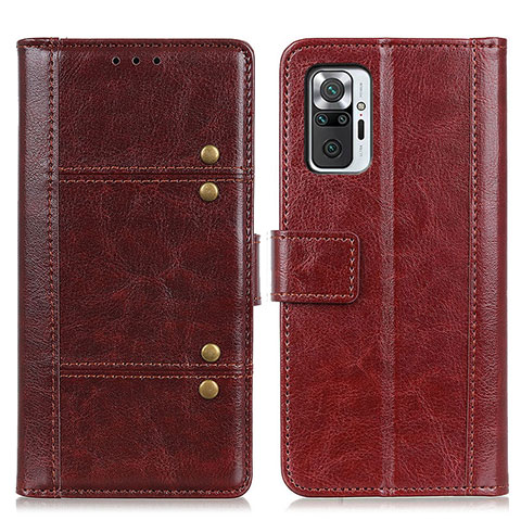 Funda de Cuero Cartera con Soporte Carcasa M06L para Xiaomi Redmi Note 10 Pro 4G Marron