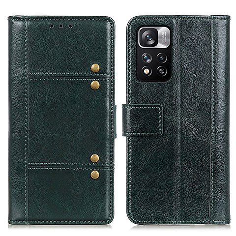 Funda de Cuero Cartera con Soporte Carcasa M06L para Xiaomi Redmi Note 11 Pro+ Plus 5G Verde