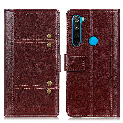 Funda de Cuero Cartera con Soporte Carcasa M06L para Xiaomi Redmi Note 8 (2021) Marron