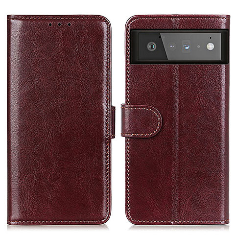 Funda de Cuero Cartera con Soporte Carcasa M07L para Google Pixel 6 5G Marron