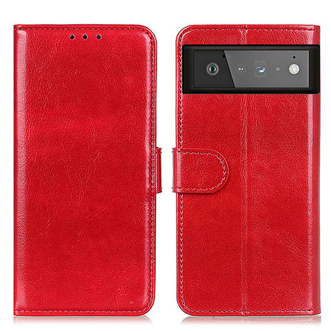 Funda de Cuero Cartera con Soporte Carcasa M07L para Google Pixel 6 5G Rojo