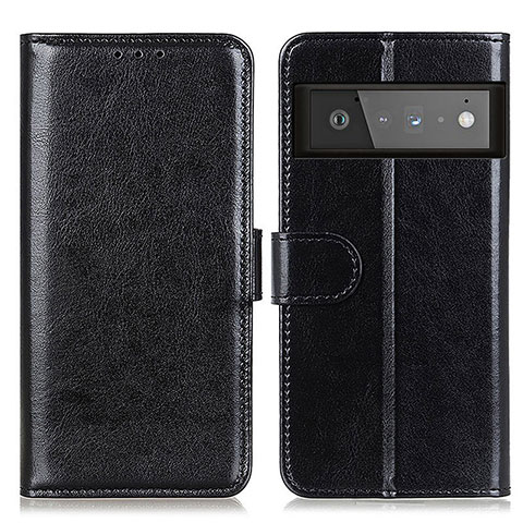 Funda de Cuero Cartera con Soporte Carcasa M07L para Google Pixel 6 Pro 5G Negro