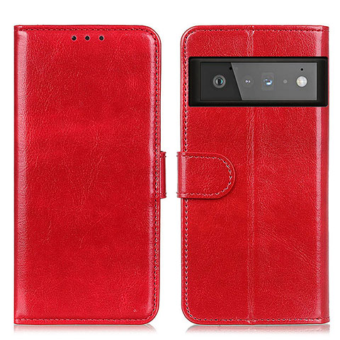 Funda de Cuero Cartera con Soporte Carcasa M07L para Google Pixel 6 Pro 5G Rojo