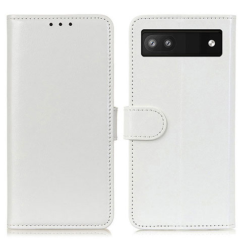 Funda de Cuero Cartera con Soporte Carcasa M07L para Google Pixel 6a 5G Blanco