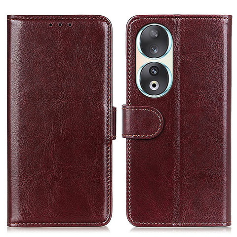 Funda de Cuero Cartera con Soporte Carcasa M07L para Huawei Honor 90 5G Marron