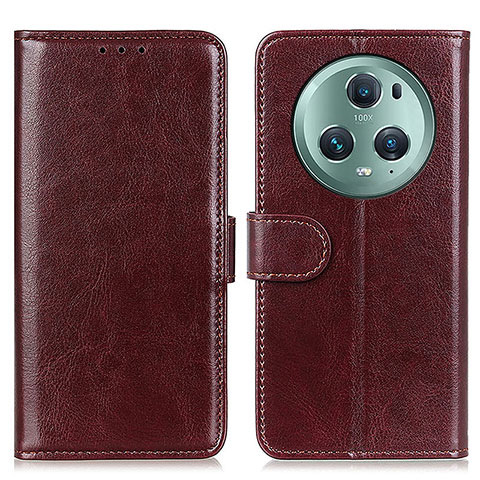 Funda de Cuero Cartera con Soporte Carcasa M07L para Huawei Honor Magic5 Pro 5G Marron