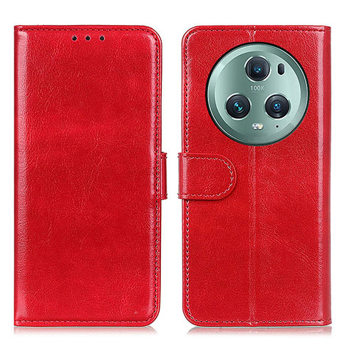 Funda de Cuero Cartera con Soporte Carcasa M07L para Huawei Honor Magic5 Pro 5G Rojo