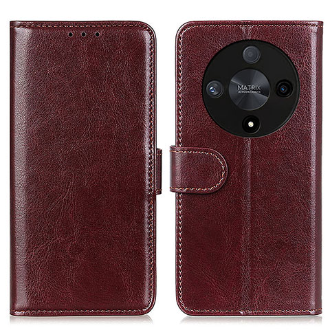 Funda de Cuero Cartera con Soporte Carcasa M07L para Huawei Honor X9b 5G Marron