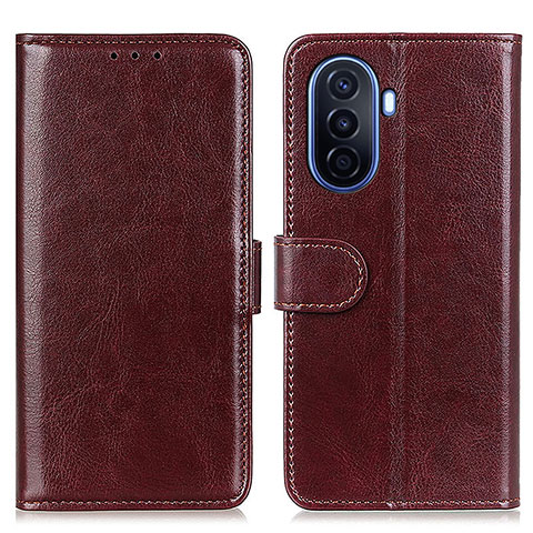 Funda de Cuero Cartera con Soporte Carcasa M07L para Huawei Nova Y70 Plus Marron