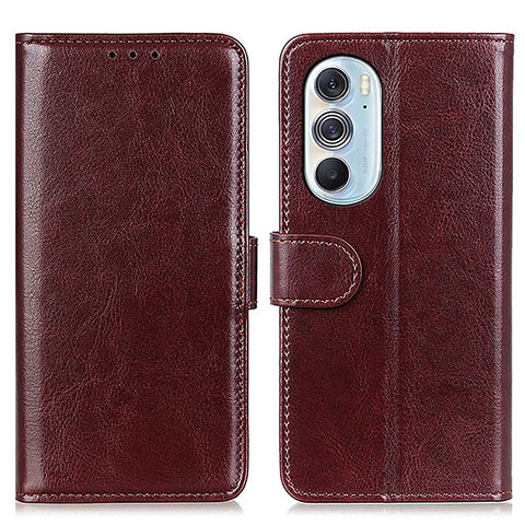 Funda de Cuero Cartera con Soporte Carcasa M07L para Motorola Moto Edge 30 Pro 5G Marron