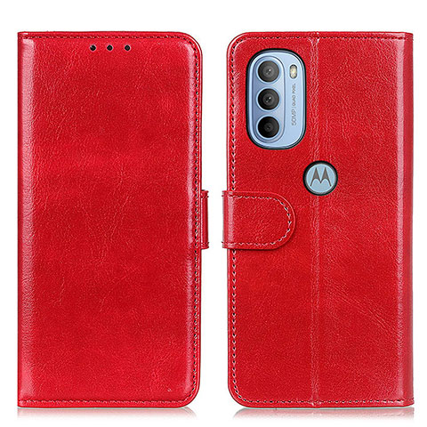 Funda de Cuero Cartera con Soporte Carcasa M07L para Motorola Moto G31 Rojo