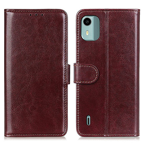 Funda de Cuero Cartera con Soporte Carcasa M07L para Nokia C12 Marron