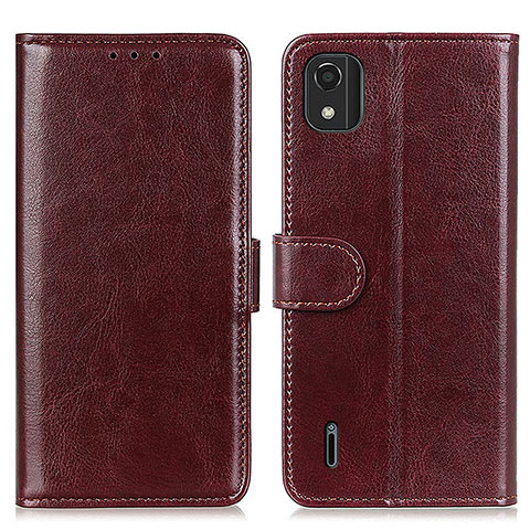 Funda de Cuero Cartera con Soporte Carcasa M07L para Nokia C2 2nd Edition Marron