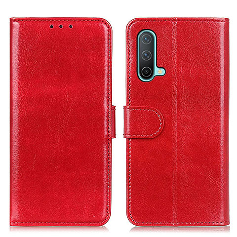 Funda de Cuero Cartera con Soporte Carcasa M07L para OnePlus Nord CE 5G Rojo