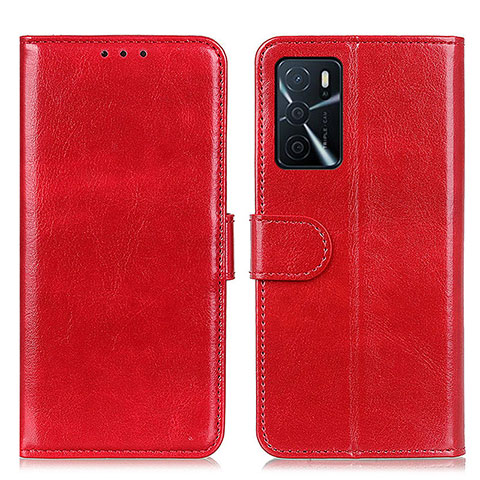 Funda de Cuero Cartera con Soporte Carcasa M07L para Oppo A54s Rojo