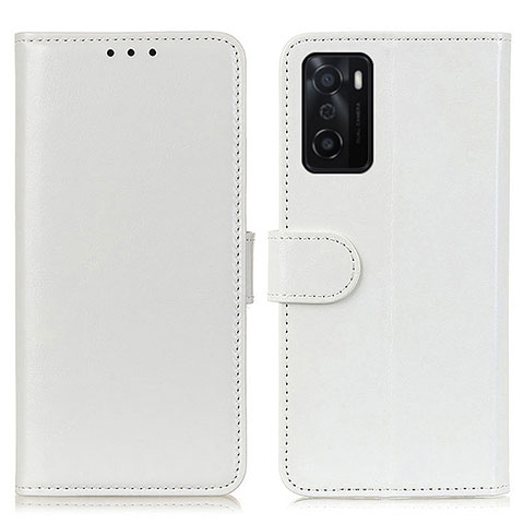 Funda de Cuero Cartera con Soporte Carcasa M07L para Oppo A55S 5G Blanco