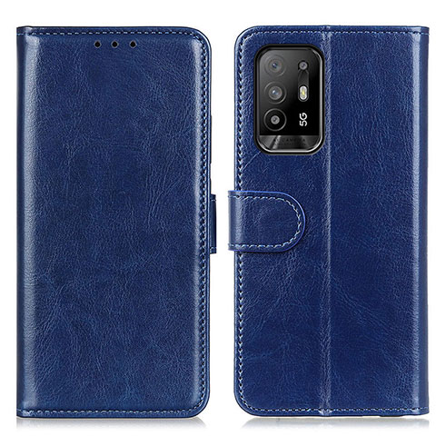 Funda de Cuero Cartera con Soporte Carcasa M07L para Oppo F19 Pro+ Plus 5G Azul