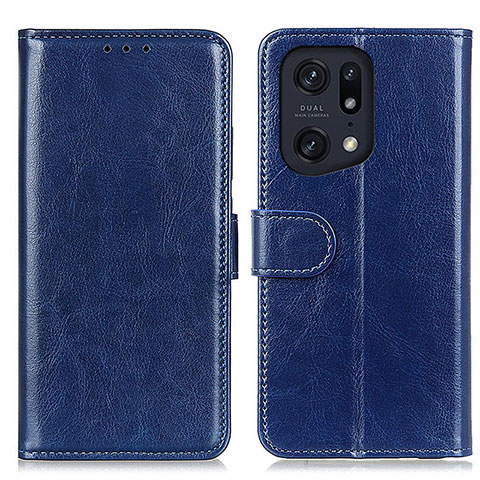 Funda de Cuero Cartera con Soporte Carcasa M07L para Oppo Find X5 Pro 5G Azul