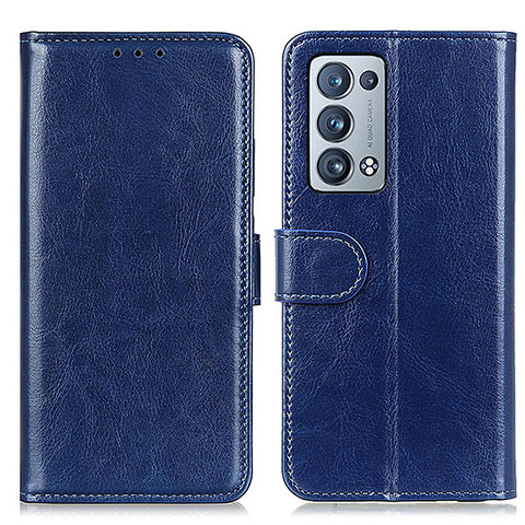 Funda de Cuero Cartera con Soporte Carcasa M07L para Oppo Reno6 Pro 5G Azul