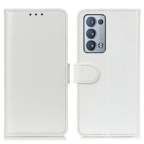 Funda de Cuero Cartera con Soporte Carcasa M07L para Oppo Reno6 Pro+ Plus 5G Blanco