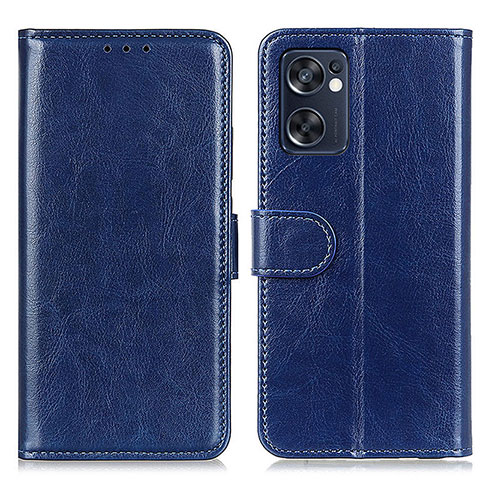 Funda de Cuero Cartera con Soporte Carcasa M07L para Oppo Reno7 SE 5G Azul