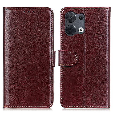 Funda de Cuero Cartera con Soporte Carcasa M07L para Oppo Reno9 5G Marron