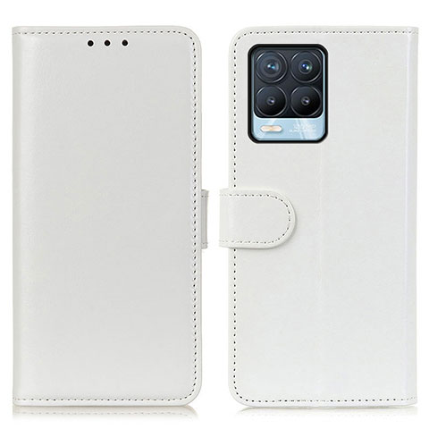 Funda de Cuero Cartera con Soporte Carcasa M07L para Realme 8 Pro Blanco