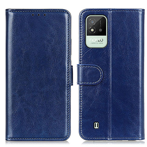 Funda de Cuero Cartera con Soporte Carcasa M07L para Realme C20 Azul