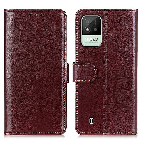 Funda de Cuero Cartera con Soporte Carcasa M07L para Realme C20 Marron