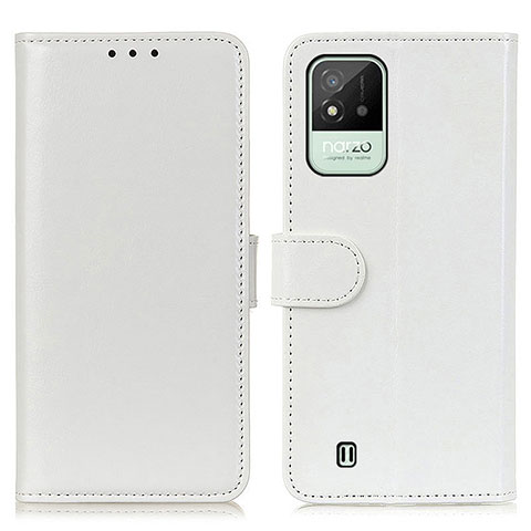 Funda de Cuero Cartera con Soporte Carcasa M07L para Realme C20A Blanco