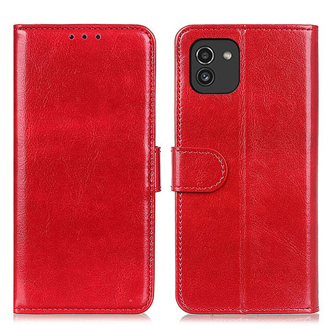 Funda de Cuero Cartera con Soporte Carcasa M07L para Samsung Galaxy A03 Rojo