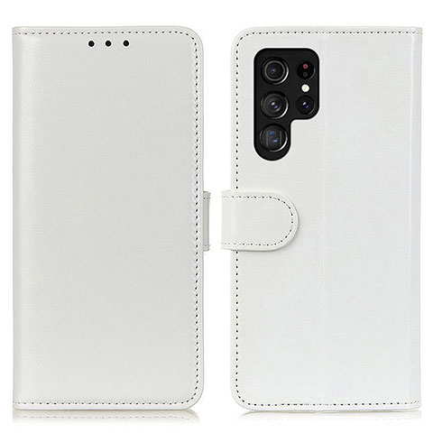 Funda de Cuero Cartera con Soporte Carcasa M07L para Samsung Galaxy S21 Ultra 5G Blanco