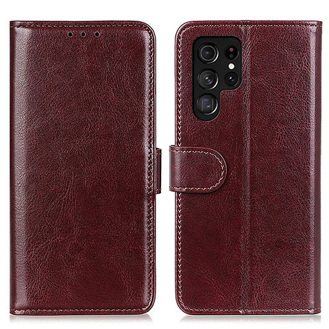 Funda de Cuero Cartera con Soporte Carcasa M07L para Samsung Galaxy S21 Ultra 5G Marron