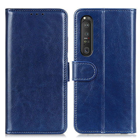 Funda de Cuero Cartera con Soporte Carcasa M07L para Sony Xperia 1 III Azul