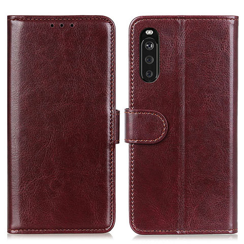 Funda de Cuero Cartera con Soporte Carcasa M07L para Sony Xperia 10 III Marron