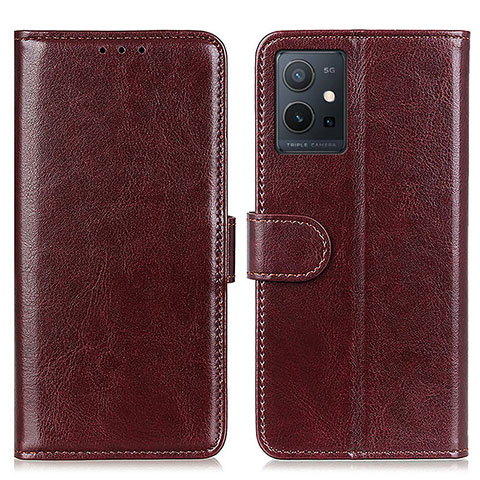 Funda de Cuero Cartera con Soporte Carcasa M07L para Vivo iQOO Z6 5G Marron