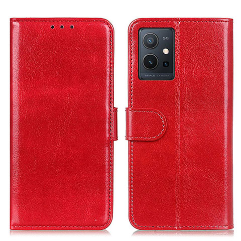 Funda de Cuero Cartera con Soporte Carcasa M07L para Vivo T1 5G India Rojo