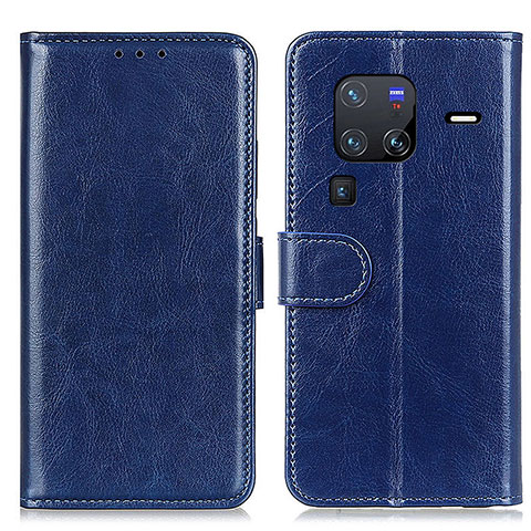 Funda de Cuero Cartera con Soporte Carcasa M07L para Vivo X80 Pro 5G Azul