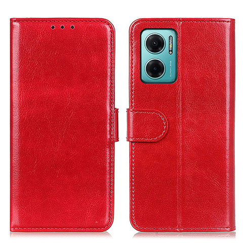 Funda de Cuero Cartera con Soporte Carcasa M07L para Xiaomi Redmi 10 5G Rojo