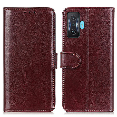 Funda de Cuero Cartera con Soporte Carcasa M07L para Xiaomi Redmi K50 Gaming 5G Marron